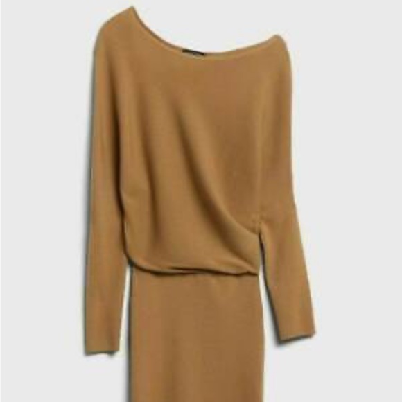 🆕 Banana Republic Off-Shoulder Serene Sweater Dress. Burgandy/Red. XS. - Picture 4 of 4